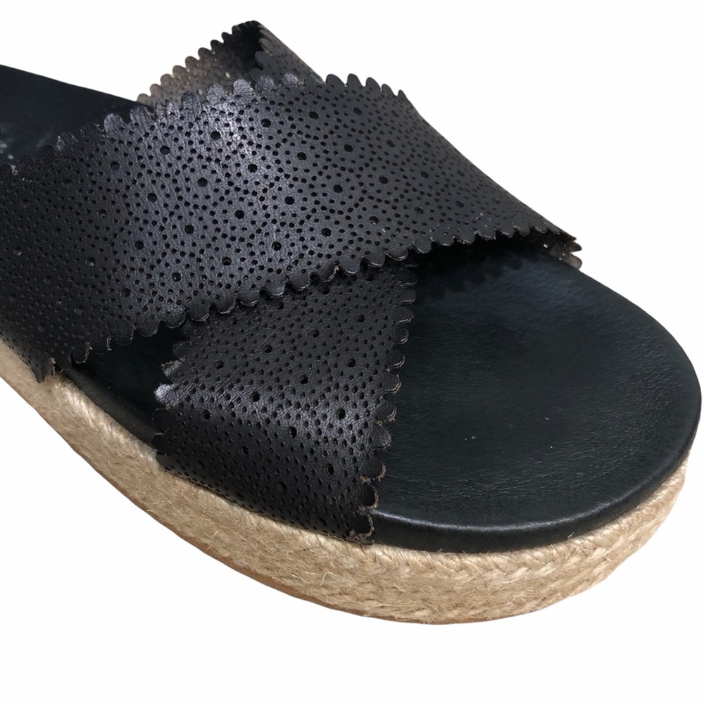 MATISSE Leather Sandals Espadrilles Sz 9M Black - Picture 3 of 10